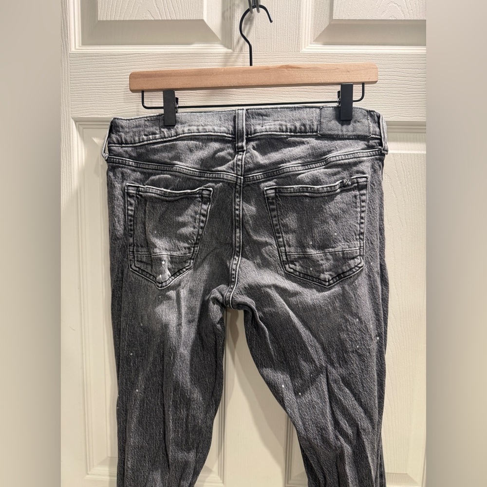 PacSun Distressed Black Slim Boot Jeans Size 29 High Rise Raw Hem - Picture 6 of 9